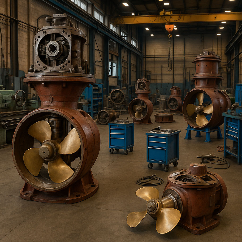 mechanical workshop for azimuth propeller repair